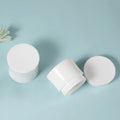 China Made PP Custom logo Plastic Cream Jar Skincare White Cap Plastic Jar 15g 30g 50g Round Face Cream Jar