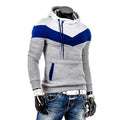 M-4XL Spring Korean Edition Men's Contrast Hooded Sweater Pullover Men's Fleece Thermal Hooded Sweatshirt Fall Winter Black