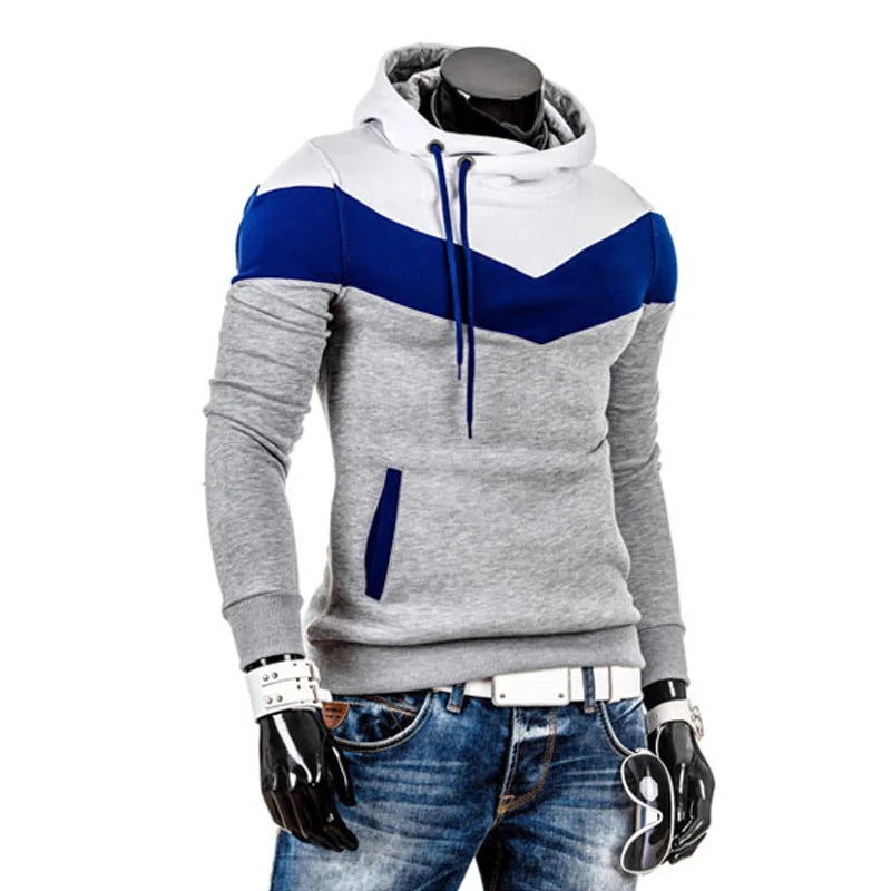 M-4XL Spring Korean Edition Men's Contrast Hooded Sweater Pullover Men's Fleece Thermal Hooded Sweatshirt Fall Winter Black