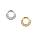 G23 Titanium Clicker Ring Segment Hoop Encrusted Zircon Gold Plated Children's Wedding Septum Piercing
