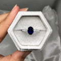 Wholesale Trendy Gemstone Jewelry 925 Silver Ring Women Engagement Blue Saphire Rings