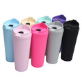 Wholesale Custom Double Wall Plastic Matte 24oz Water Bottle with Lid Tumbler Straight Drinking Coffee Milk Cups Mug Bulk