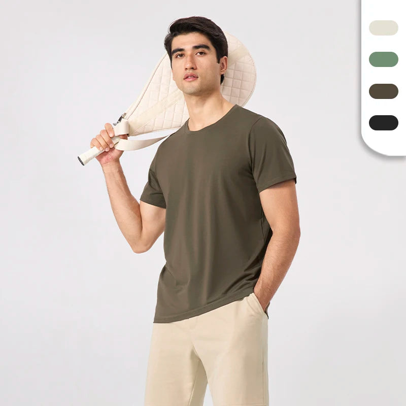 New Design Athletic T Shirt for Men With Custom Logo Breathable Cotton and Modal Blending Round Neck T-shirts