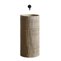 Pedestal Sink Unfilled Travertine Marble Solid Surface Free Standing Bathroom Wash Basin
