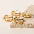 New Style Dainty 18K Gold Plated Stainless Steel Jewelry Waterproof Simple Bamboo Hoop Earrings for Women