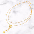 Fashion Multi Layer Chain Jewelry Custom Women Cute Necklaces Stainless Steel 18K Gold Plated Pearl Shell Flower Necklace