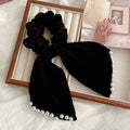 Custom Logo Printed Knotted Crunchies Elastic Hair Rope Tie Knot Band Scrunchies