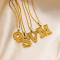 Fashion Women Gold Plated Letter Necklace Stainless Steel Capital Initial Letter Pendant Necklace Diy Jewelry