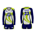 Quick Dry Breathable Yellow Blue Volleyball Uniforms Long Sleeve Women Volleyball Jersey Uniform Volleyball