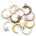 100pcs/bag Cute Mini Moon Pendants Earrings Bracelet Accessories DIY Charms for Jewelry Carfts Making  L629