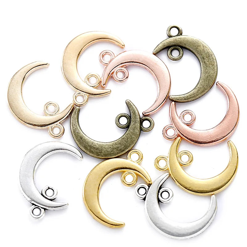 100pcs/bag Cute Mini Moon Pendants Earrings Bracelet Accessories DIY Charms for Jewelry Carfts Making  L629