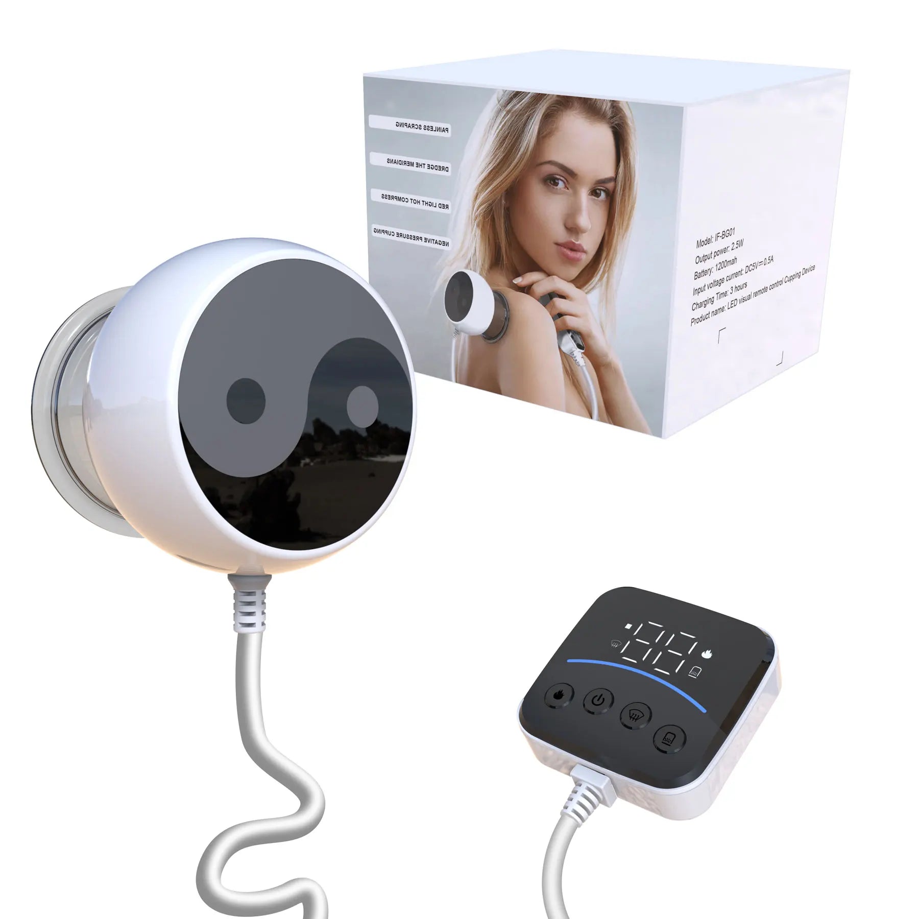 Intelligent Breathing Vacuum Cupping Therapy Remote Controller Cupping Device Electric Gua Sha Machine 1200mAh Battery 60kPa