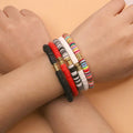 Wholesale Handmade 6mm rainbow Mix Vinyl Heishi Disc Beads Polymer Clay Bracelets Jewelry Bracelet for Women