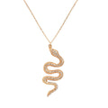 Fashion Gold Plated Zircon Snake Necklace Snake Pendant Necklace for Woman