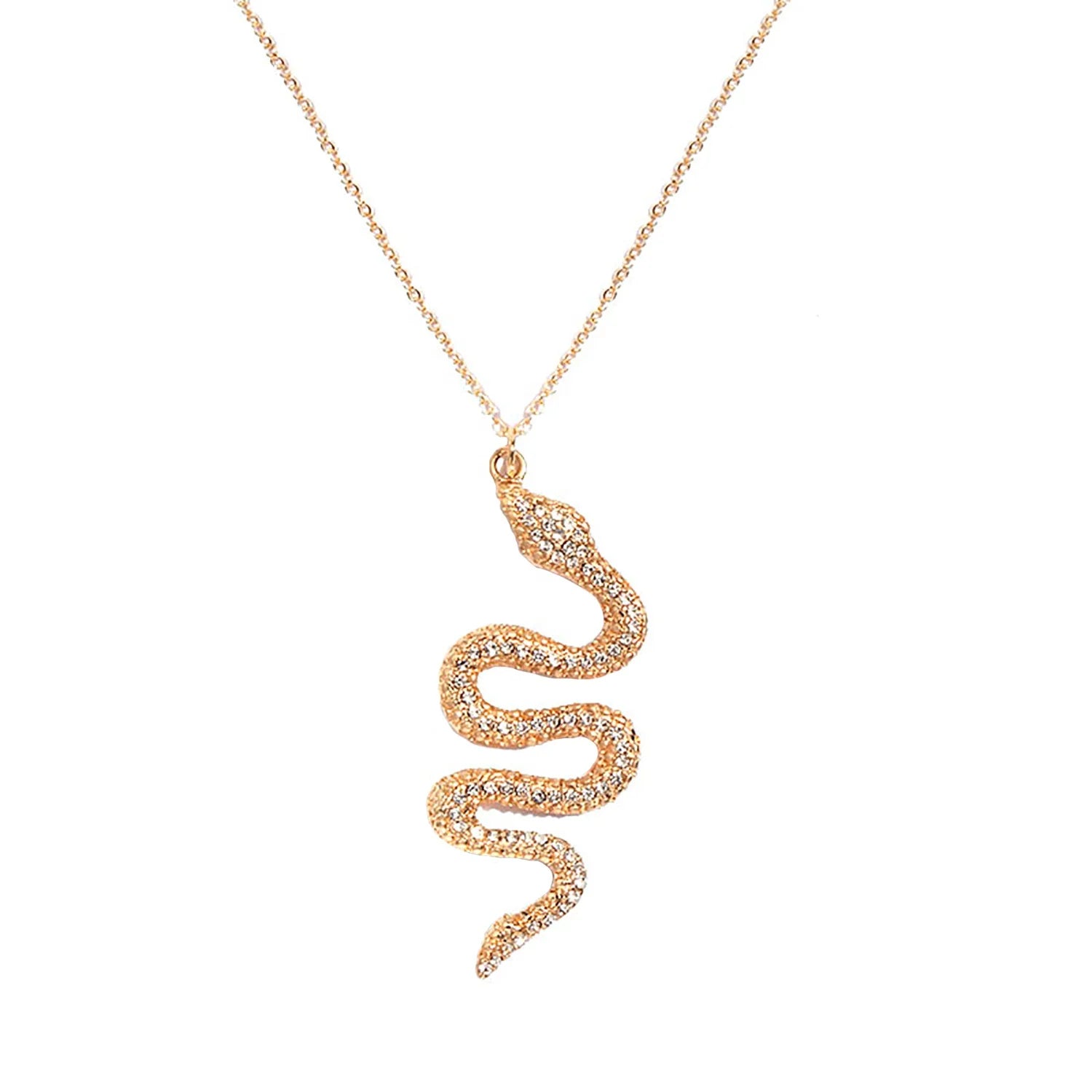 Fashion Gold Plated Zircon Snake Necklace Snake Pendant Necklace for Woman