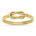 Real 14K Gold Filled Double Long Love Knot Ring Boho Minimalist Knuckle Finger Ring Accessories for Women DIY Jewelry