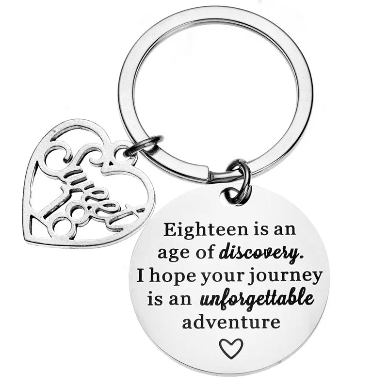 European-American DIY 18th Birthday Keychain Adult Gift and Thanksgiving Souvenir for Couples