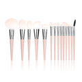 Pro Luxury Eye Pink Makeup Brushes Set Kabuki Kit 14 Pcs Pink Glitter Brush Set for Makeup Artists Portable