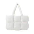 Large extra Portable Shoulder Puffer Bag Tote Soft Padded Down Handbag Quilted Lightweight Cotton Puffer Bag