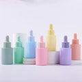 Colored Glass 30ml Essence Oil Dropper  Bottle Macaron Color Cosmetic Packaging Bottle