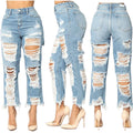 Jeans Suppliers Manufacture Custom Women's Pantalon High Waist Denim Distressed Jeans Breathable Quick Dry Fashion Ladies Jeans