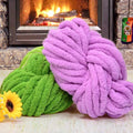 Wholesale Customized Hand Knitting Weaving Super Thick 100% Polyester Big Roll Chunky Chenille Yarn for Blanket