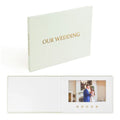 Custom OUR WEDDING Gold Foil Linen Video Book 7inch hd Ips Linen Bound Wedding Video Book with Display