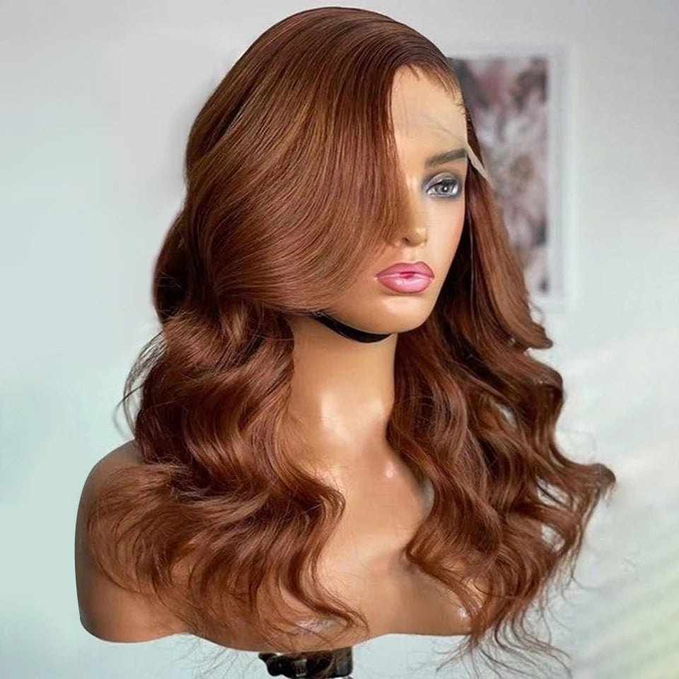 Wholesale Factory Raw Human Hair Body Wave Lace Front Wigs Ginger Color Human Hair Straight Wig Glueless HD Lace Front Wigs