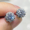 CAOSHI Exquisite Flowers Shaped  Design Dazzling Imitated Diamond Silver Plated Earrings for Trend Party CZ Stud Earrings Women