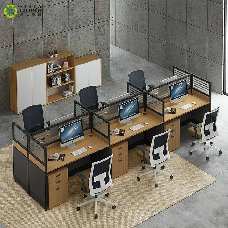 Foshan Furniture Supplier Xinda Clover Office Cubicle Workstation Modern for 2 4 6 8 Person