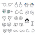 High Jewelry S925 Sterling Silver Earrings for Women Simple Heart-shaped butterfly Earrings