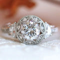 CAOSHI Cubic Zirconia Wedding Jewelry Eternity Promise Bling Round Cut Diamond Engagement Women 925 Silver Plated Rings