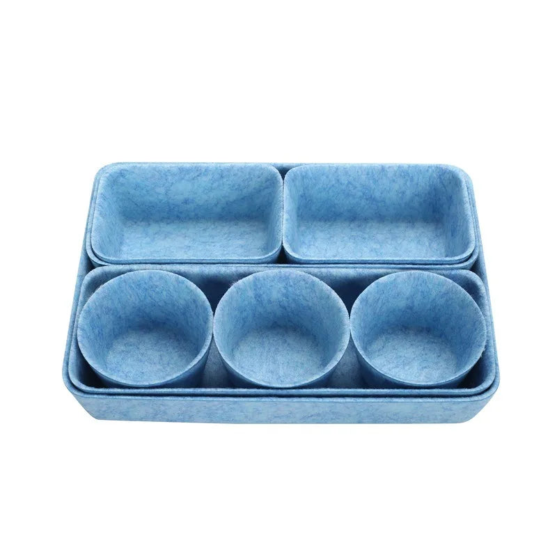 Office Felt Drawer Organizers Trays Storage Bins Drawers Dividers Storage Bin Pack -8
