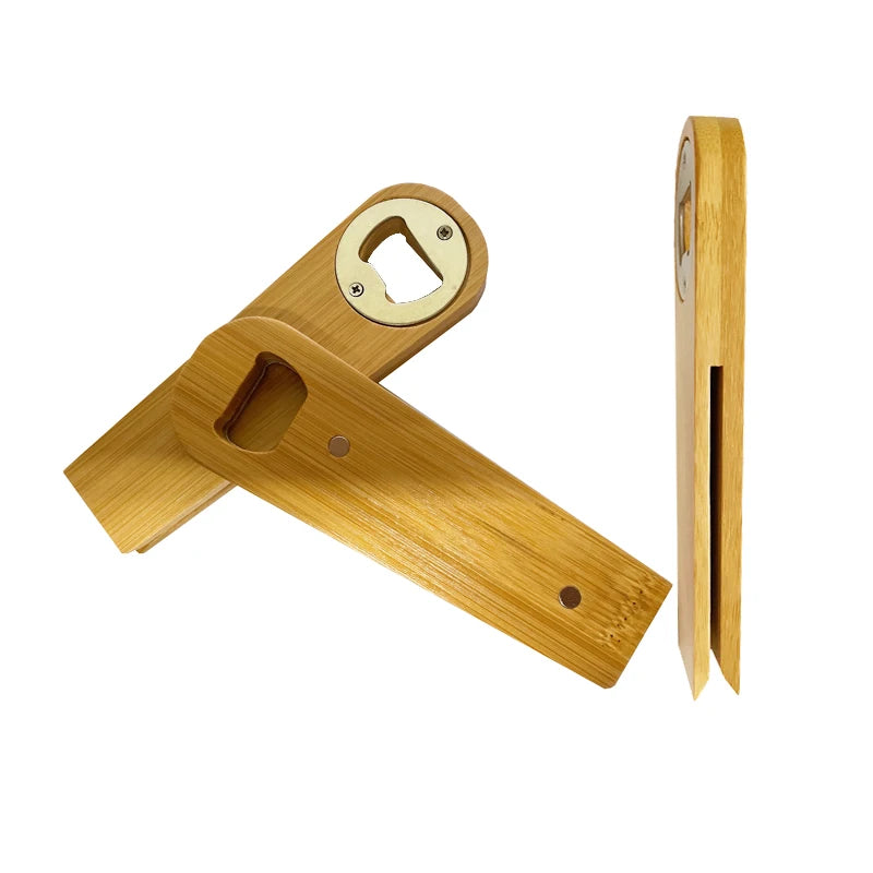 Modern Flat Bamboo Refrigerator Stickers Bottle Opener Sealing Clip Tools Stainless Steel Components Corkscrews Openers
