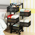 5 Tier Square Trolley Carbon Steel Storage Holders Racks Kitchen Storage Organizer