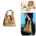 Custom Print Insulated Foldable Cotton Canvas Bento Lunch Bag Picnic Bag