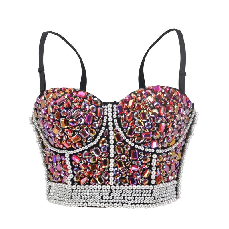 Sexy Corset Floral Red Overbust Bustier Top for Women Beading Push up Corsets 2019 New Fashion Women Slim Waist Corsets