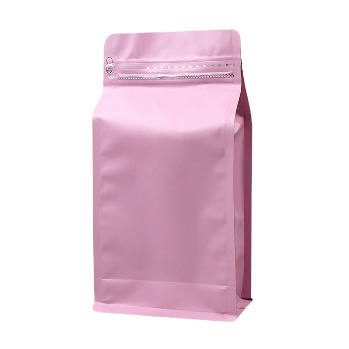 Flat Bottom Paper Custom Printed Compostable Bean Packaging Packing Pouch Biodegradable Coffee Bag With Valve