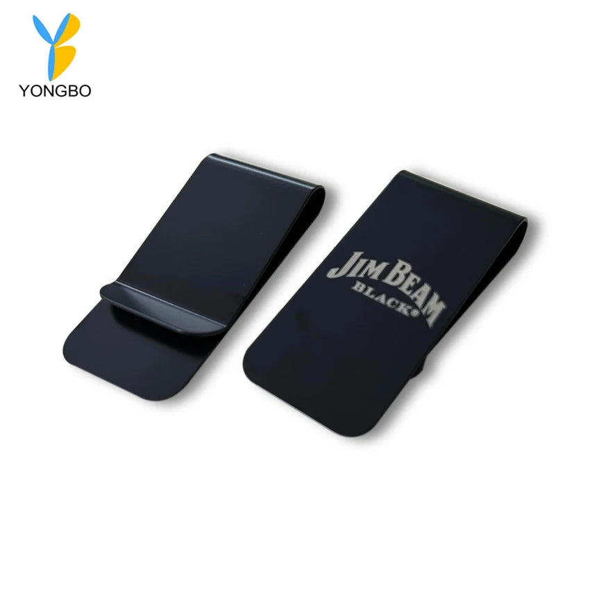 Fashion Simple with Logo Men Women Black Color Luxury Money Clip