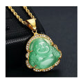 BMZ 2025 Good New Arrival Cat-eye Stone Natural Mint Buddha Statue Pendant