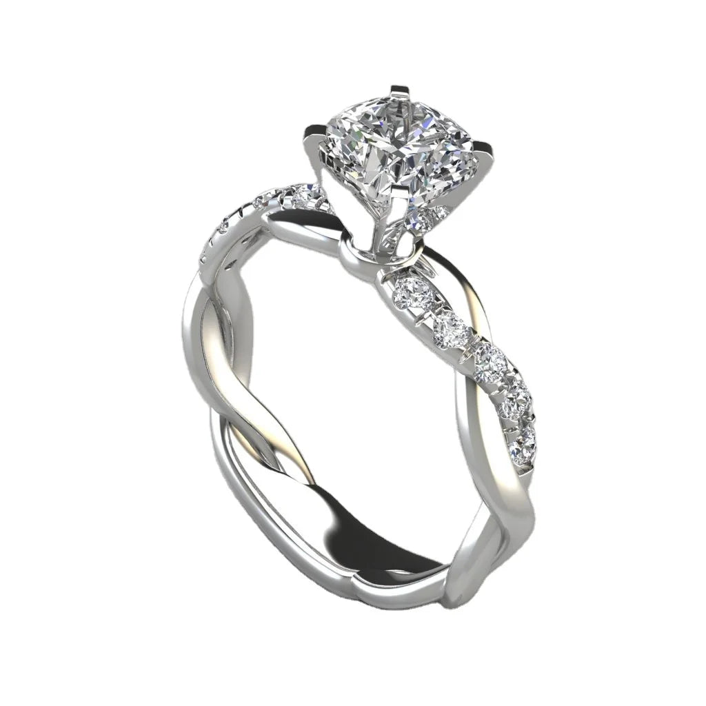 Engagement Wedding Ring Large Diamond Ring for Women's Jewelry 18k Gold Ring at a Low Price