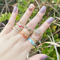 2025 Fashion Evil Eyes Ring Open Rings Enamel Zircon Blue Eye Rings Jewelry for Women Girls
