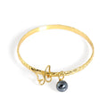 Hawaiian Jewelry Wholesale 14k Gold Plated Copper butterfly Turtle Flower Kitty Charms Shell Pearl Bangles Jewelry Women