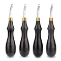 Popular Ebony Handle Arch Crimper 1-2.5mm Leather Handmade Craft Trimming Tool 4 Sizes Elbow Edge Creaser for Leather Sewing