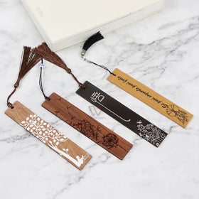 Customized Laser Carved Wood Bookmark Cherry Wood and Bamboo Wooden Bookmark Classical Style for Graduation Gift