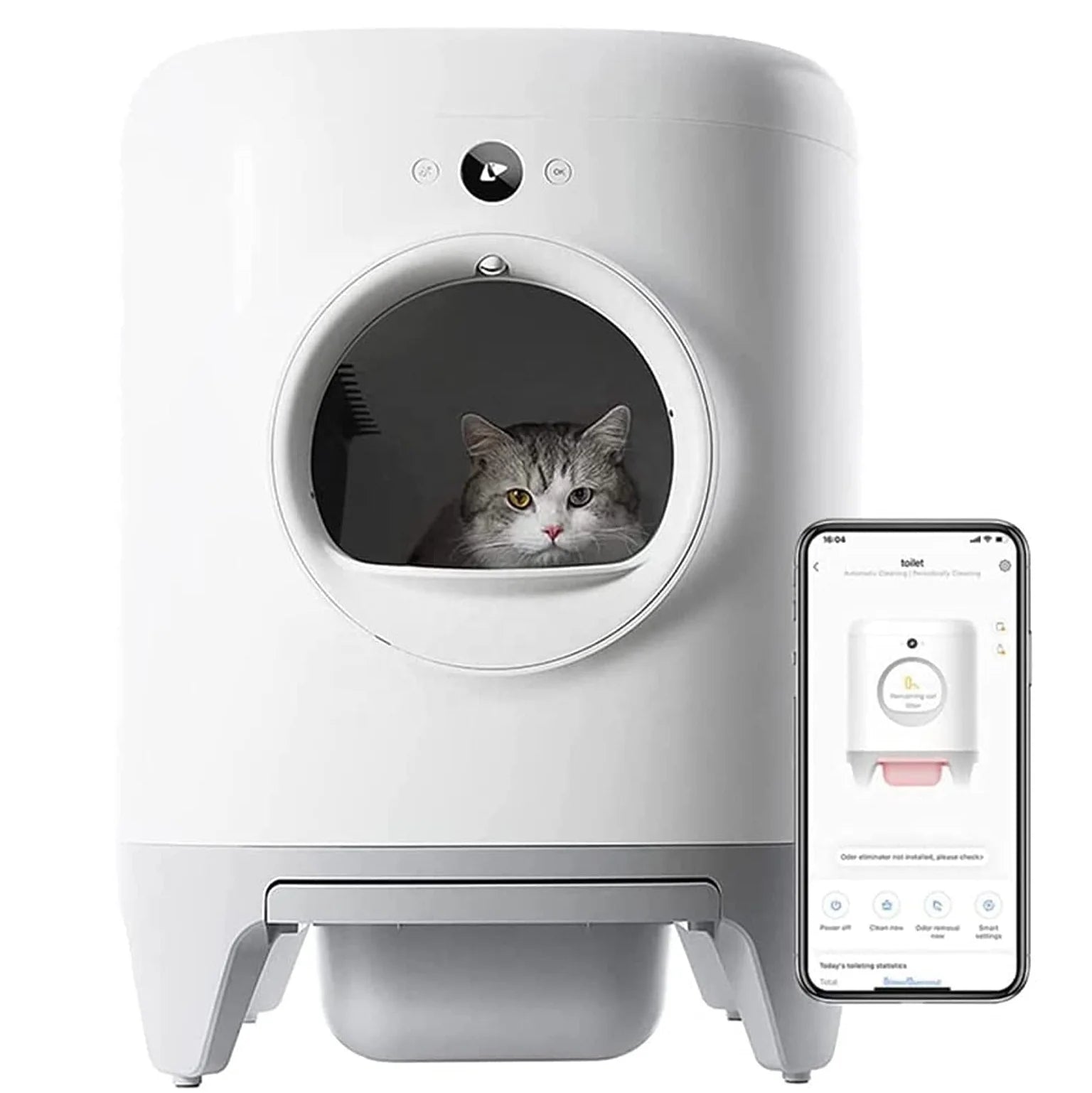 7L Large Capacity Quick Cleaning Smart  Cats Litter Toilet APP Remote Control Auto Self-cleaning Automatic Cat Litter Box