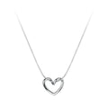 In-Stock New Hollow Glossy Heart Pendant Necklace Women 925 Sterling Silver Love Heart Snake Chain Necklace Jewelry