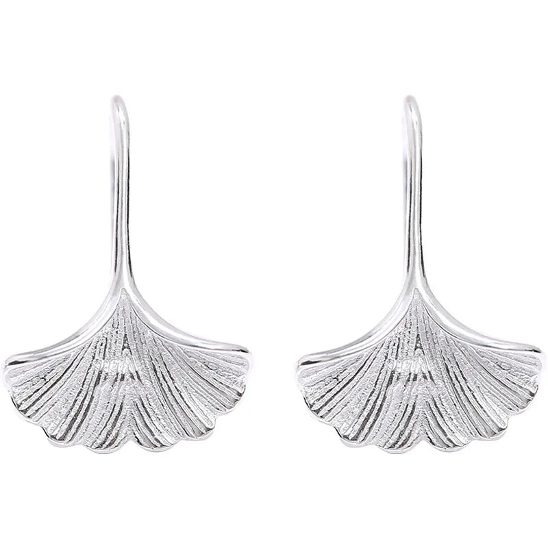 925 Silver Ginkgo Leaf Earrings for Women Fashion Jewelry Pendientes Drop Earring