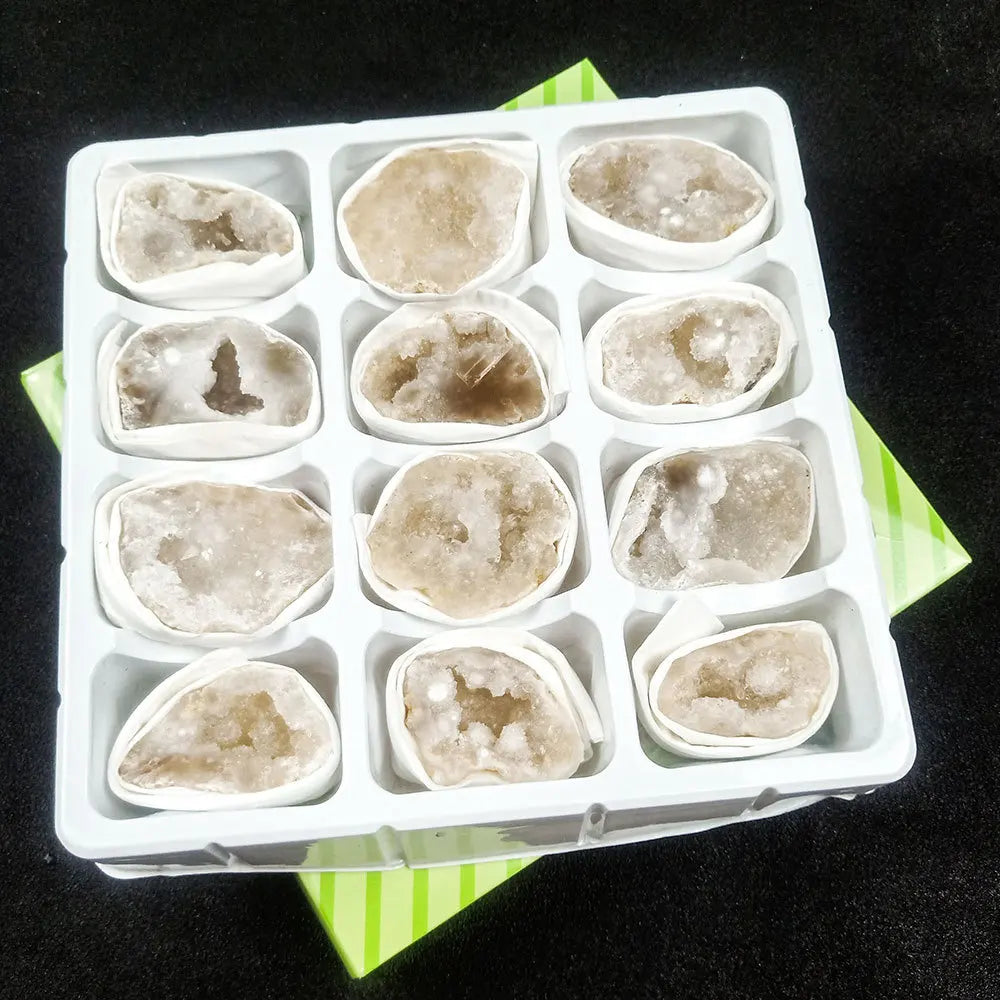 HZ Hot Sale Crystal Geode White Crystal Cave Agate Crystal Cluster Agate Geode Box Set