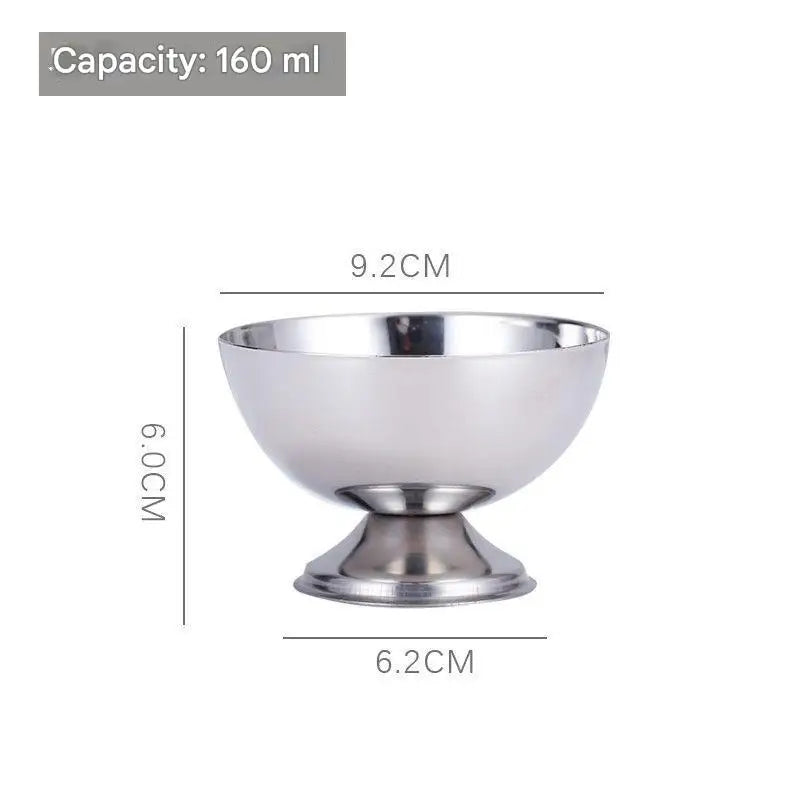 201 Stainless Steel Ice-cream Cup Set Dessert Cake Fruit Shaved Ice Serving Restaurant Bar Pub Cup Popular Wholesale Multi Size